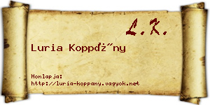 Luria Koppány névjegykártya